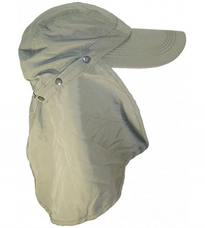 Baseball Caps Adult Long Billed Adjustable Ballcap W/Detachable Neck Flap (One Size) - Olive - CG17YUI6XMW $22.94