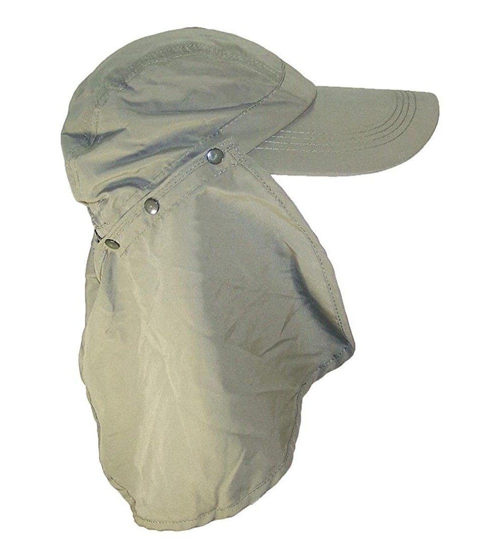 Baseball Caps Adult Long Billed Adjustable Ballcap W/Detachable Neck Flap (One Size) - Olive - CG17YUI6XMW $14.98