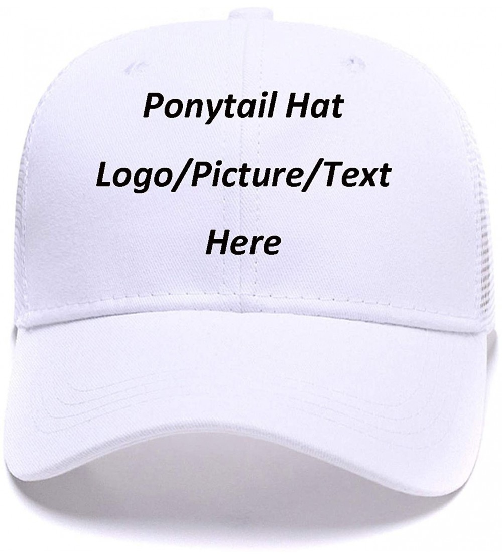 Baseball Caps Custom Snapback Hats Unisex Ponytail Baseball Cap High Bun Ponycap Adjustable Mesh Trucker Hats Funny Gifts - C...