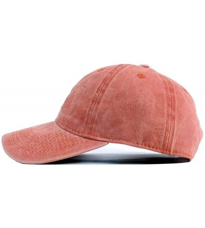 Baseball Caps Women Men Vintage Jeans Washed Distressed Baseball Cap Twill Adjustable Dad Hat - A-orange - C518G2GWNKR $10.00