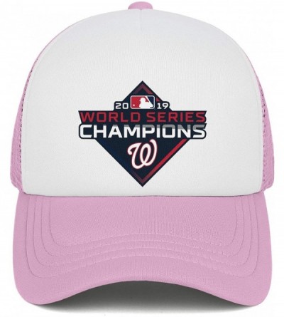 Baseball Caps Men's Women's 2019-world-series-baseball-championships-w-logo-Nats Cap Printed Hats Workout Caps - Pink-3 - C91...