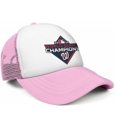 Baseball Caps Men's Women's 2019-world-series-baseball-championships-w-logo-Nats Cap Printed Hats Workout Caps - Pink-3 - C91...