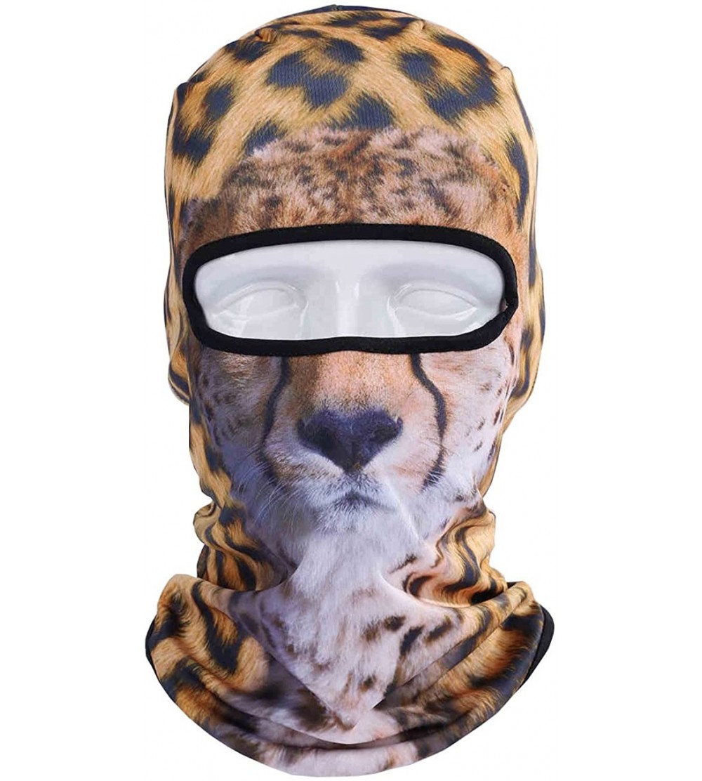 Balaclavas 3D Animal Print Cycling Bike Outdoor Sports Ultra Thin Balaclava Face Mask Neck Warmer - Leopard - CA12NDXH7D5 $15.50