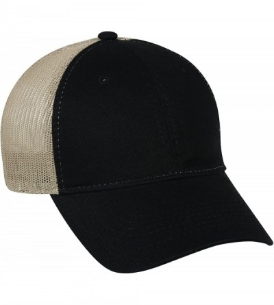 Baseball Caps Garment Washed Meshback Cap - Black/Tan - CT11IDG7JE5 $11.62