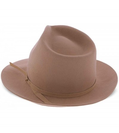 Fedoras Parker Wool Fedora Hat - Sand - C118QO8D75T $50.87