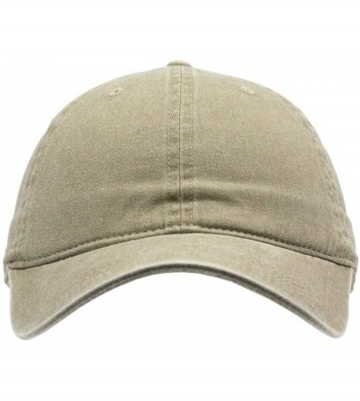 Baseball Caps Blank Dad Hat Cotton Adjustable Baseball Cap - Khaki Washed Strap - C412O3IKXQ2 $11.63