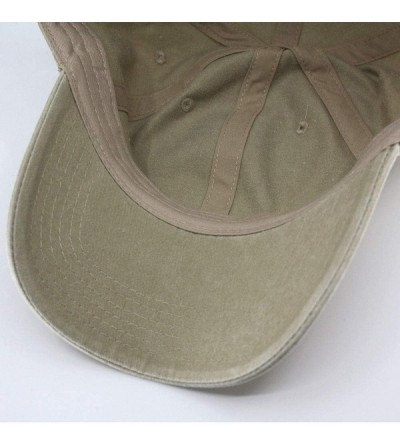 Baseball Caps Blank Dad Hat Cotton Adjustable Baseball Cap - Khaki Washed Strap - C412O3IKXQ2 $11.63