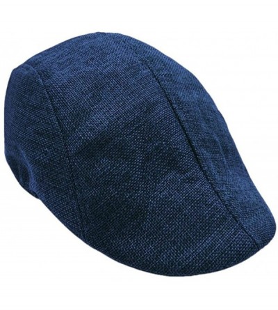 Skullies & Beanies Men Summer Visor Hat Mesh Running Sport Casual Breathable Beret Flat Cap Hunting Hat - Navy - CA18GHEX445 ...