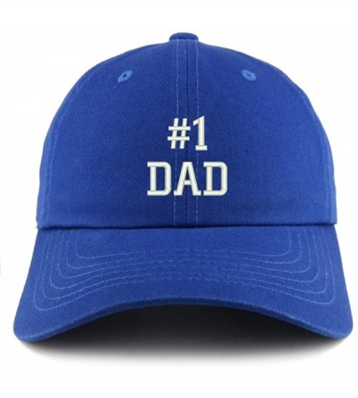Baseball Caps Number 1 Dad Embroidered Low Profile Soft Cotton Dad Hat Cap - Royal - C018D59LG49 $22.06