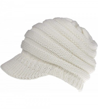 Baseball Caps Ponytail Cap Messy Trucker Adjustable Visor Baseball Cap Hat Unisex - Knit White - CD18KE9UZW4 $13.36