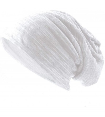 Skullies & Beanies Men Summer Beanie Long Slouchy Thin Lightweight Skull Cap B011h - White - CN18UEK3QGA $15.55