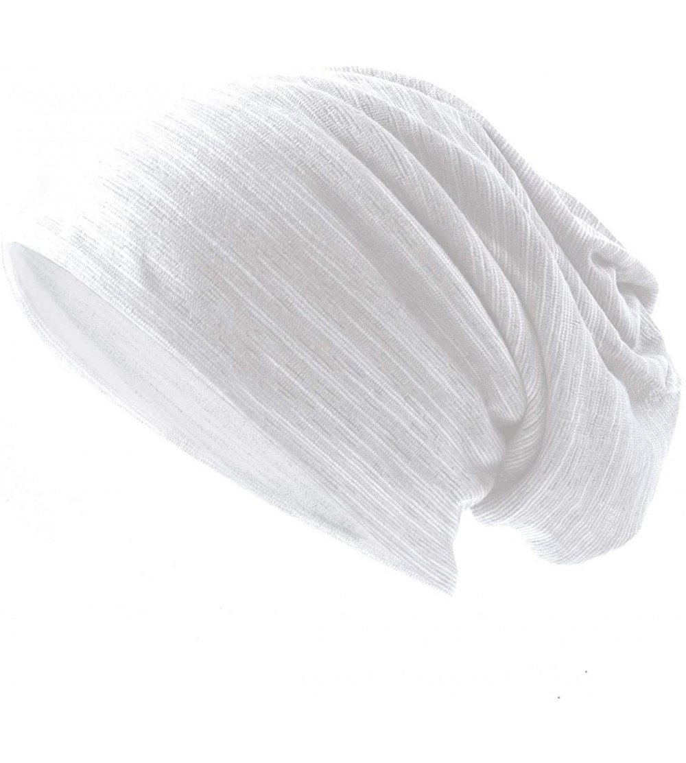 Skullies & Beanies Men Summer Beanie Long Slouchy Thin Lightweight Skull Cap B011h - White - CN18UEK3QGA $15.55