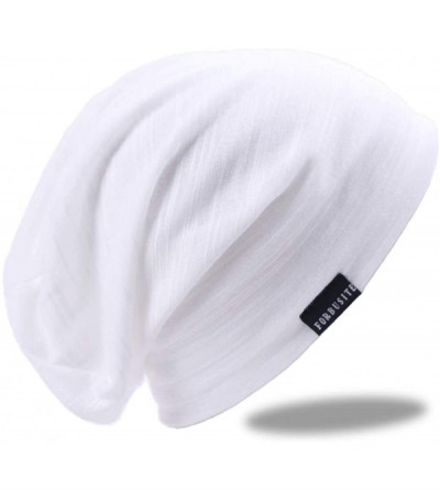 Skullies & Beanies Men Summer Beanie Long Slouchy Thin Lightweight Skull Cap B011h - White - CN18UEK3QGA $15.55