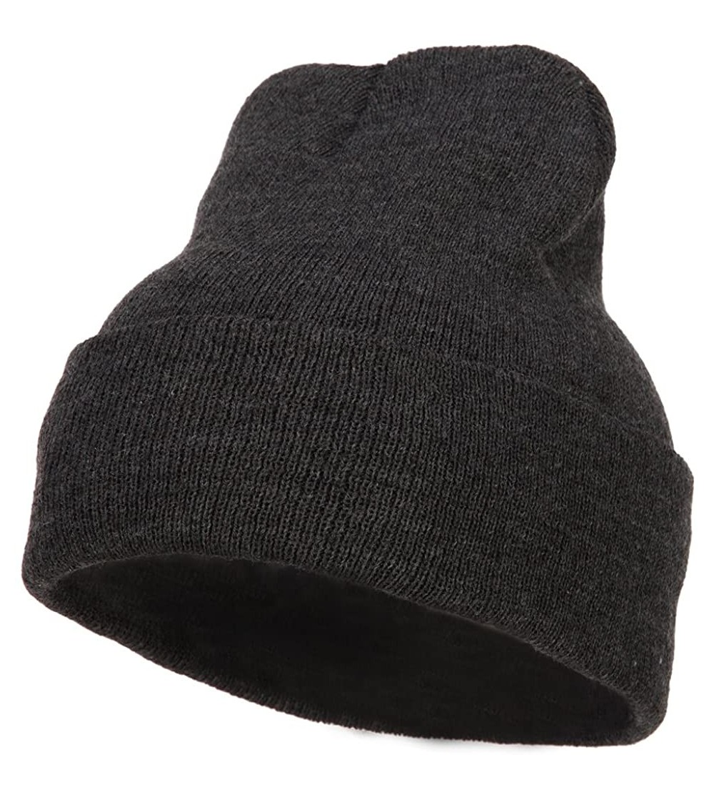Skullies & Beanies 12 Inch Long Knitted Beanie - Heather Charcoal - CH18CAW8O5I $8.70