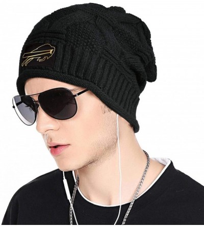 Skullies & Beanies Trendy Winter Warm Beanies Hats for Mens Women's Chunky Soft Stretch Knit Beanie Sports Knit Cap - Black-1...