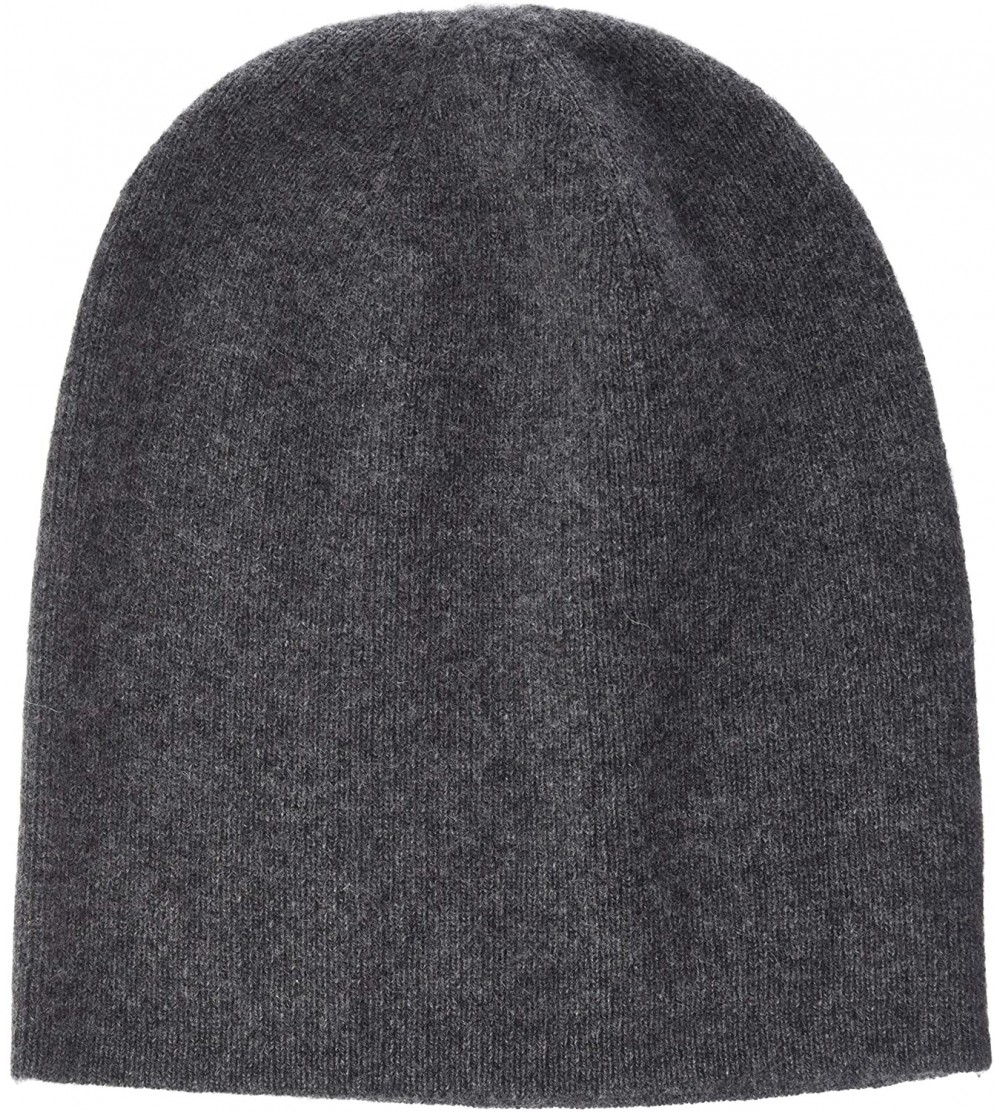 Skullies & Beanies Men's 100% Premium Cashmere Jersey Beanie - Dark Grey - CQ18QAGIN8A $29.03