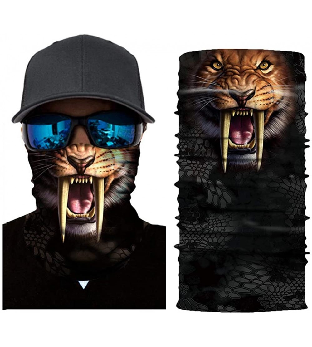 Balaclavas [2-Pack] Wind-Resistant Balaclava Ski Mask Face Mask Motorcycle Tactical Balaclava Hood - Tiger - CW199D3M7CX $14.33