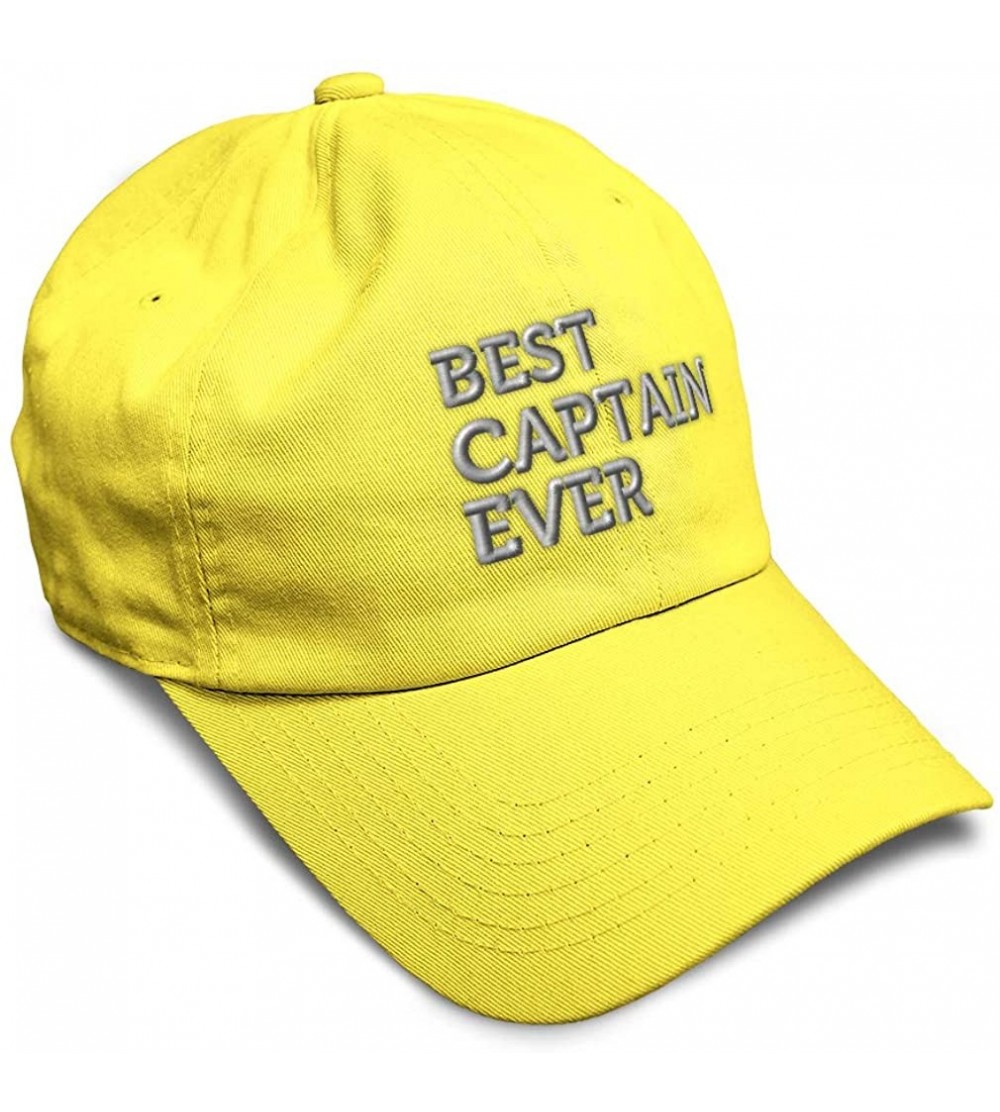 Baseball Caps Custom Soft Baseball Cap Best Captain Ever Embroidery Dad Hats for Men & Women - Yellow - CD18AANX6H4 $25.74