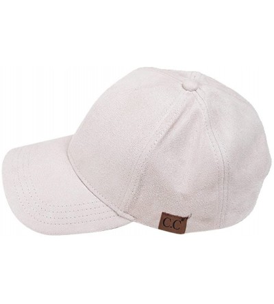 Baseball Caps Suede Adjustable Baseball Cap - Beige - CG12FHB7QI7 $17.47