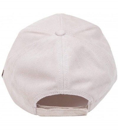 Baseball Caps Suede Adjustable Baseball Cap - Beige - CG12FHB7QI7 $26.57