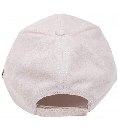 Baseball Caps Suede Adjustable Baseball Cap - Beige - CG12FHB7QI7 $17.47