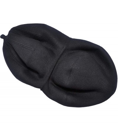 Berets French Beret hat- Reversible Solid Color Cashmere Knit Warm Beret Cap for Womens Girls - Black - CL18WDSGS02 $15.28