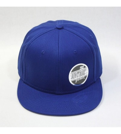 Baseball Caps Premium Plain Cotton Twill Adjustable Flat Bill Snapback Hats Baseball Caps - Royal - CI12BIXI4TN $14.07