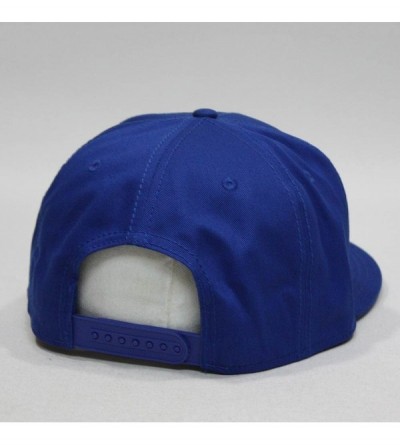 Baseball Caps Premium Plain Cotton Twill Adjustable Flat Bill Snapback Hats Baseball Caps - Royal - CI12BIXI4TN $14.07