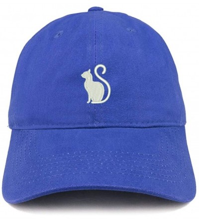 Baseball Caps Cat Image Embroidered Unstructured Cotton Dad Hat - Royal - C918S65DEXU $22.03