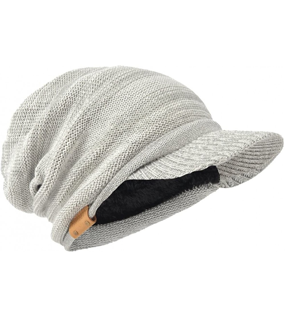 Skullies & Beanies Men Oversize Skull Slouch Beanie Large Skullcap Knit Hat - Visor-pale - CX18732OZIR $15.79