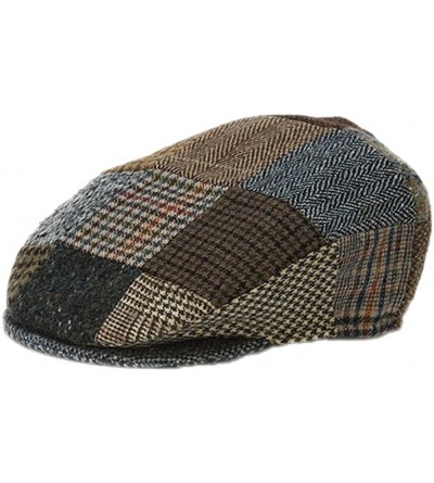 Newsboy Caps Men's Donegal Tweed Vintage Cap - Patchwork Toning - CL11REII0RD $94.68