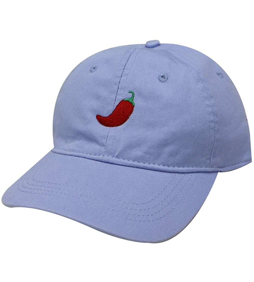 Baseball Caps Hot Pepper Cotton Baseball Dad Cap - Sky - CL12O91MH7V $12.42