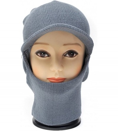 Balaclavas Unisex Open-Face Knit Ski-Mask with Visor - Charcoal - CX11545647L $16.70