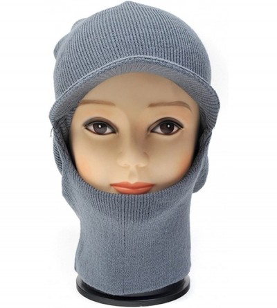 Balaclavas Unisex Open-Face Knit Ski-Mask with Visor - Charcoal - CX11545647L $8.91