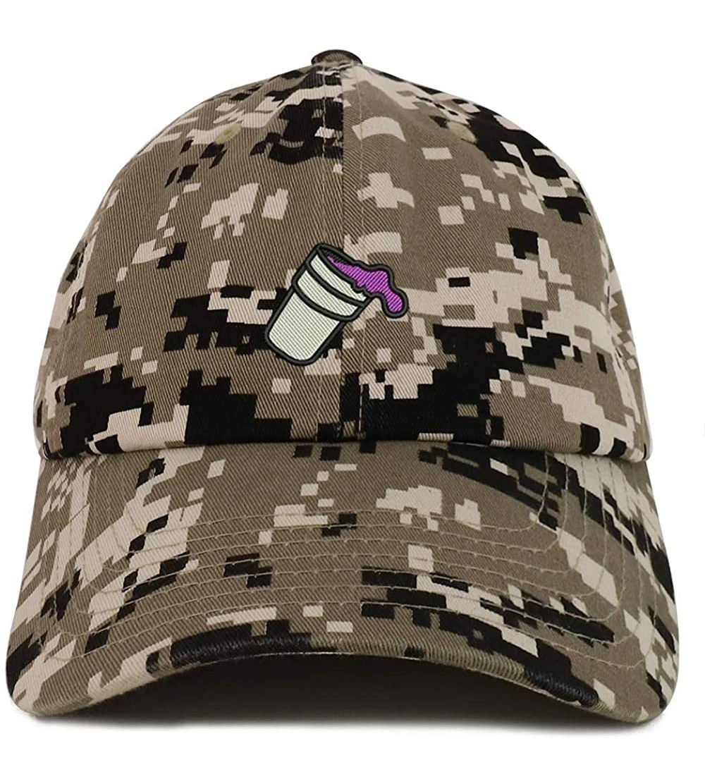 Baseball Caps Double Cup Morning Coffee Embroidered Soft Crown 100% Brushed Cotton Cap - Beige Digital Camo - C718TWHIM4O $21.19
