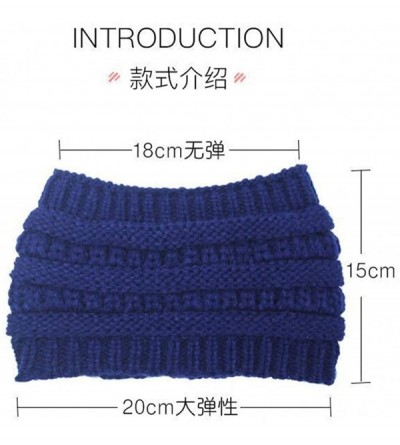 Skullies & Beanies Women Fashion Outdoor Solid Splice Hats Crochet Knit Holey Beanie Cap Headband - Blue - CN18AHSIQ6O $9.65