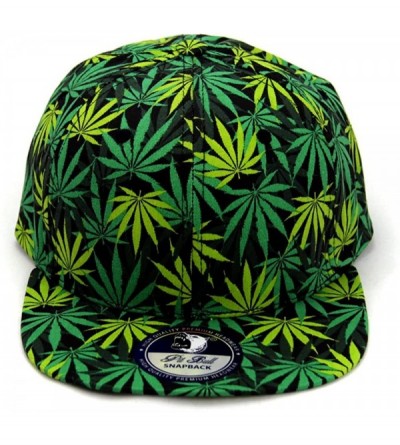 Baseball Caps Marijuana Weed Leaf Cannabis Snapback Hat Cap - All Over Green - CS129AYMBNB $13.20