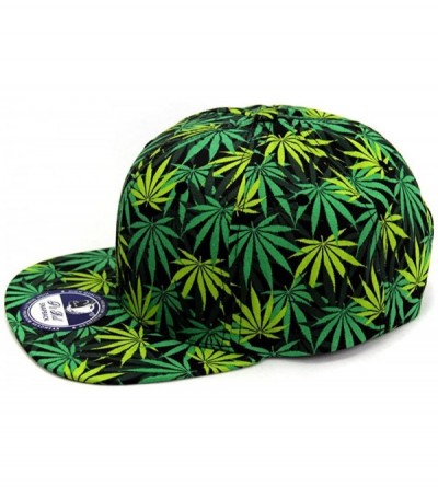 Baseball Caps Marijuana Weed Leaf Cannabis Snapback Hat Cap - All Over Green - CS129AYMBNB $13.20