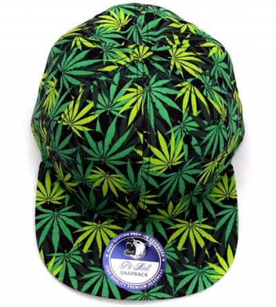 Baseball Caps Marijuana Weed Leaf Cannabis Snapback Hat Cap - All Over Green - CS129AYMBNB $13.20