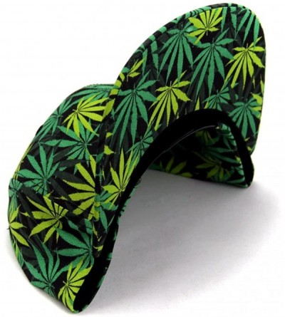 Baseball Caps Marijuana Weed Leaf Cannabis Snapback Hat Cap - All Over Green - CS129AYMBNB $13.20