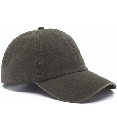 Baseball Caps Classic Washed Cotton Twill Low Profile Adjustable Baseball Cap - Dark Olive Green - C212C7ZA3WL $9.26