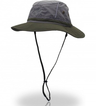 Sun Hats Outdoor Mesh Sun Hat Wide Brim Sun Protection Hat Fishing Hiking Hat - 2-colorblock Gray - CG17YLG5MAD $15.17