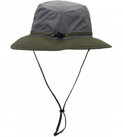 Sun Hats Outdoor Mesh Sun Hat Wide Brim Sun Protection Hat Fishing Hiking Hat - 2-colorblock Gray - CG17YLG5MAD $15.17