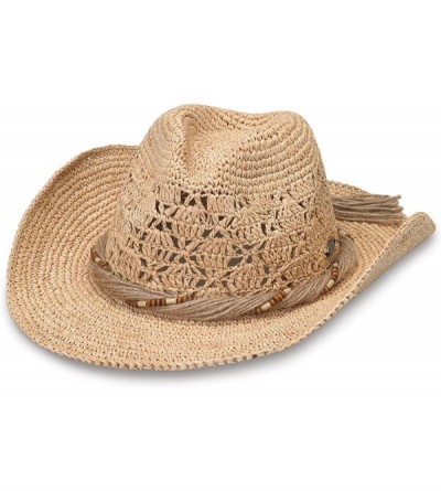 Cowboy Hats Women's Tina Cowboy Hat - Raffia- Modern Cowboy- Designed in Australia. - Natural - CD12ODPDV76 $100.00