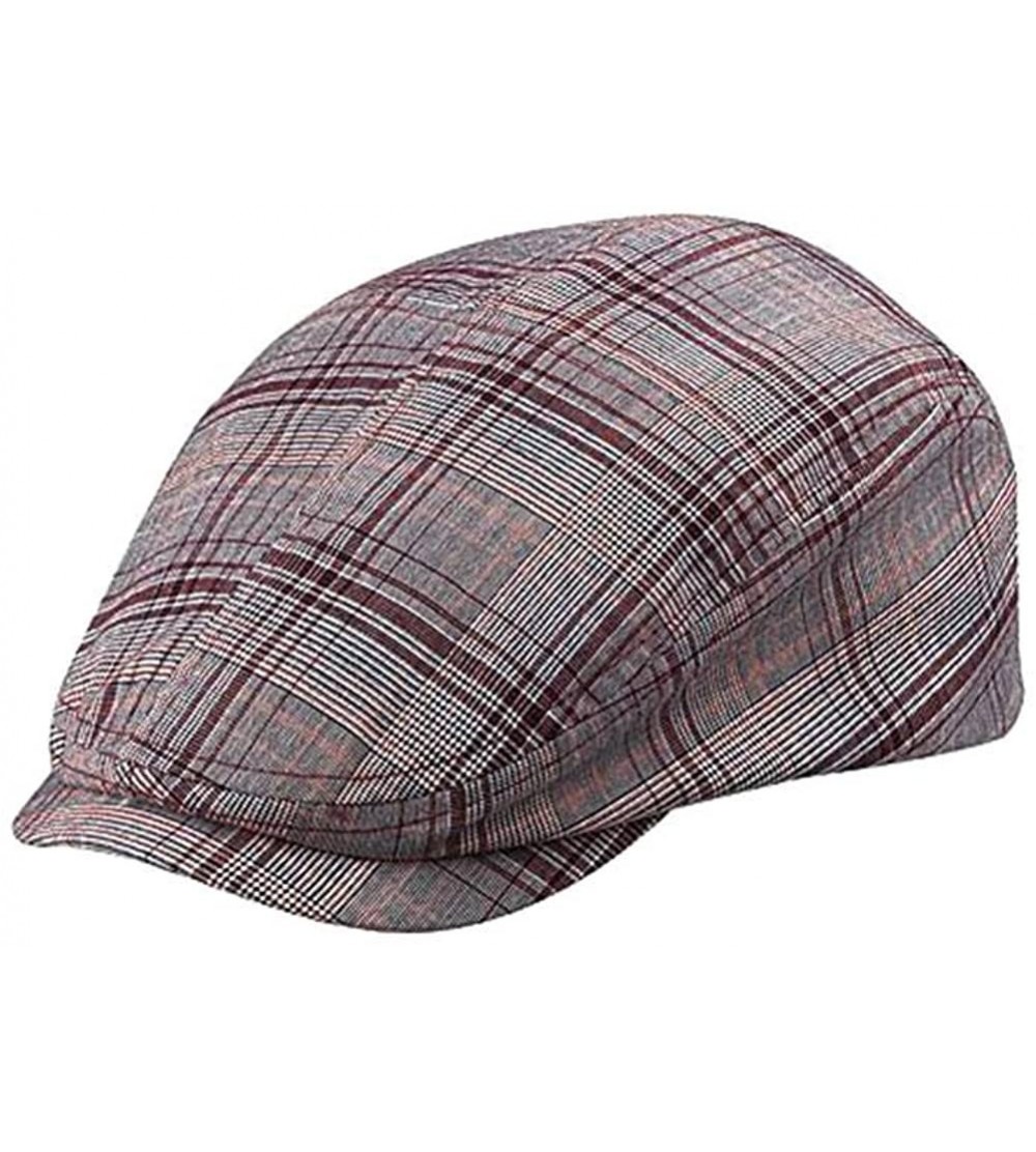 Newsboy Caps Fashion Plaid Ivy Cap - Red - C511057UF0Z $13.50