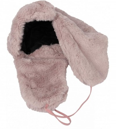 Bomber Hats Winter Faux Fur Snow Trapper Russian Hat Ear Flaps KRT1149 - Pink - C618MDML6KN $22.01