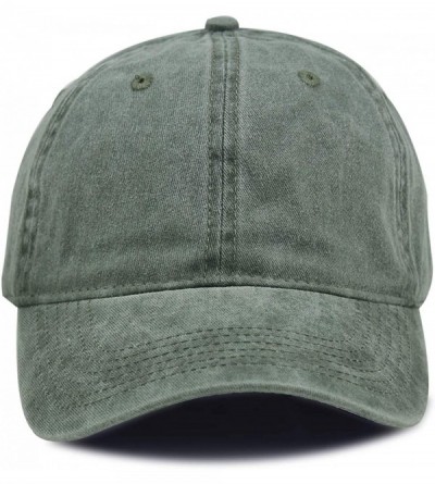 Baseball Caps Men Women Washed Distressed Twill Cotton Baseball Cap Vintage Adjustable Dad Hat - 1 Army Green Vintage - CJ17Z...