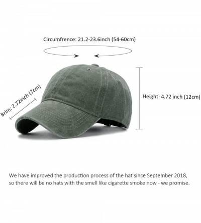 Baseball Caps Men Women Washed Distressed Twill Cotton Baseball Cap Vintage Adjustable Dad Hat - 1 Army Green Vintage - CJ17Z...