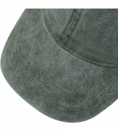 Baseball Caps Men Women Washed Distressed Twill Cotton Baseball Cap Vintage Adjustable Dad Hat - 1 Army Green Vintage - CJ17Z...