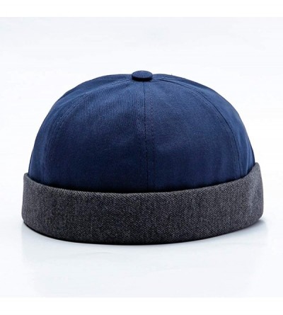 Skullies & Beanies Cotton Skull Hiphop Beanie Cap Kufi Hats for Men Womens - Blue - CF18HQ6T62D $17.14